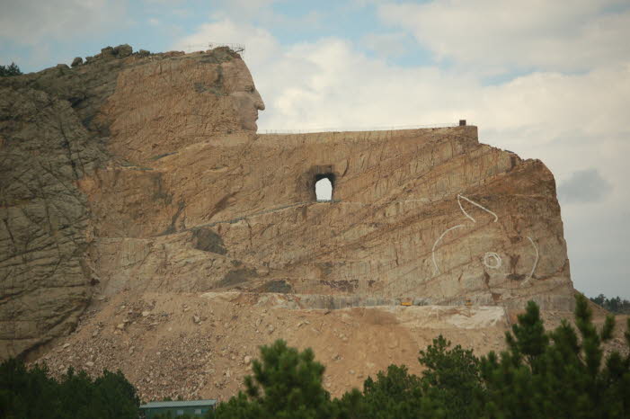 Crazy Horse Monument, started in 1948