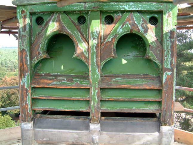 Detail of the roof vent, the timber has been cleaned and treated to prevent decay