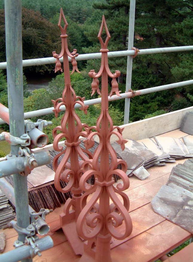 A pair of the finials from the roof