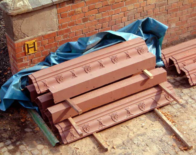 The cast iron gutters from the stable block