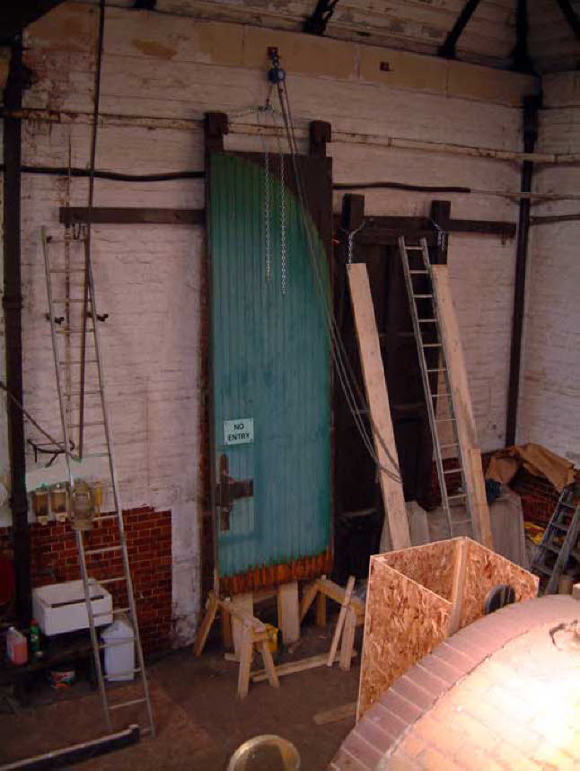 Repairing boiler house doors