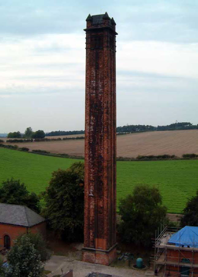 View of chimney from pumping station roof