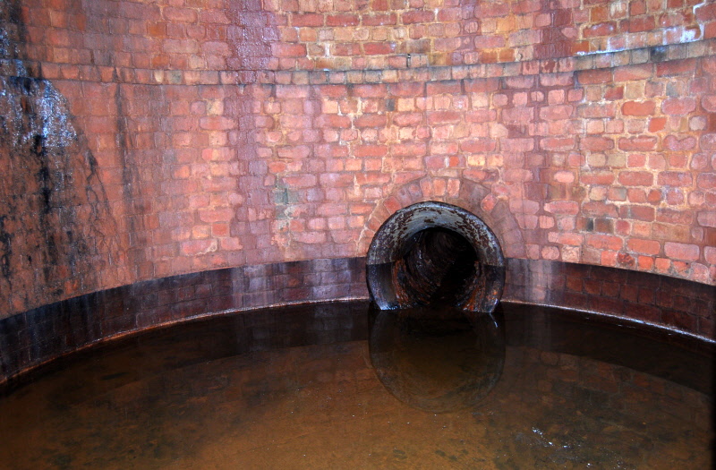Inlet pipe from pumping station