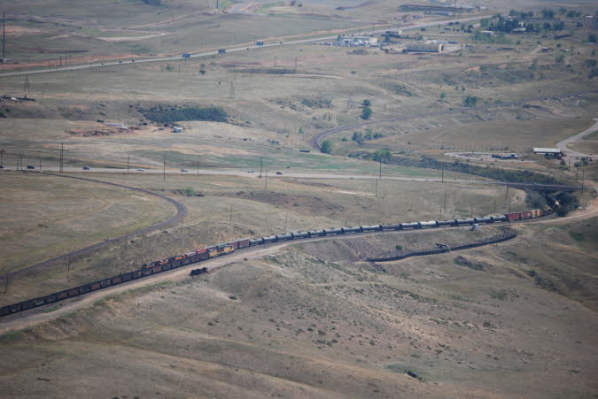 Trains passing